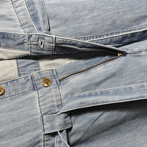 DL1961 NWT Premium Denim Alba Rolled Cuff Short Sleeve Belted Jumpsuit Size Sm - Picture 4 of 16